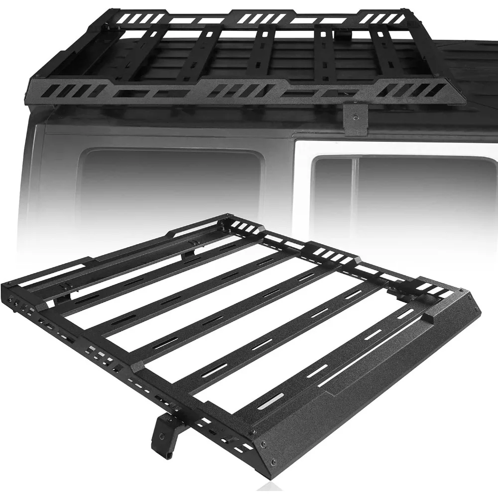 

Wrangler JK Roof Rack Cargo Basket Luggage Carrier for 2007-2018 Jeep Wrangler JK Unlimited 4-Door Hardtop