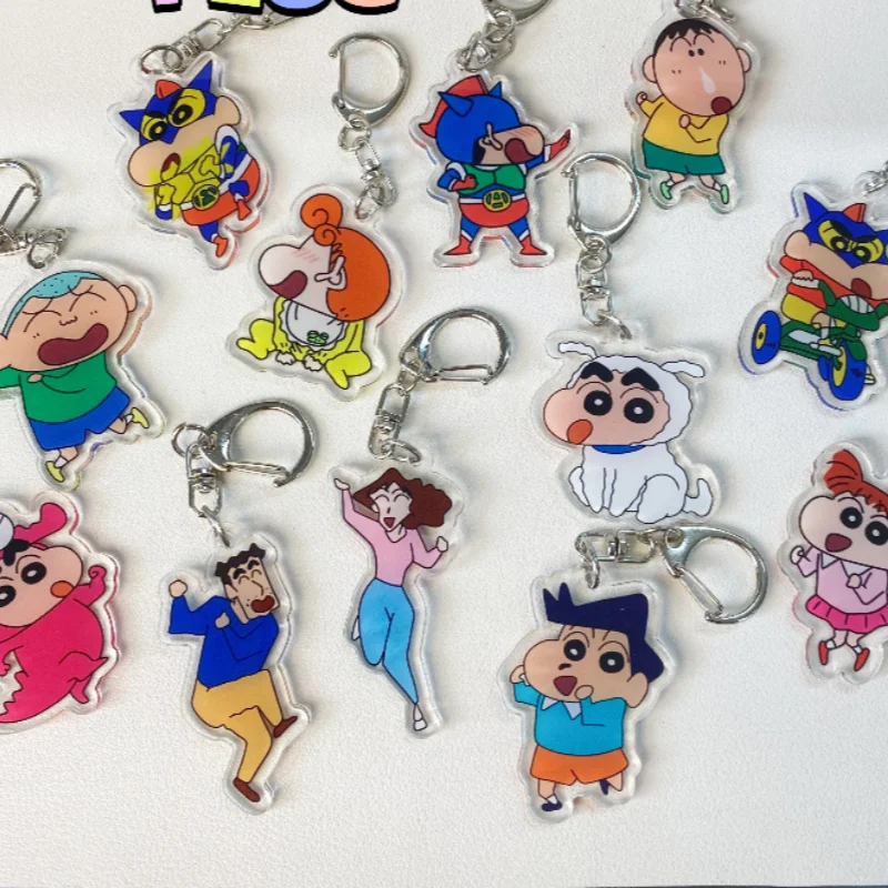 

Crayon Shin-Chan Family Acrylic Keychain Boochan Backpack Pendant Nohara Misae Anime Peripherals Jewelry Gifts for Boys Girls