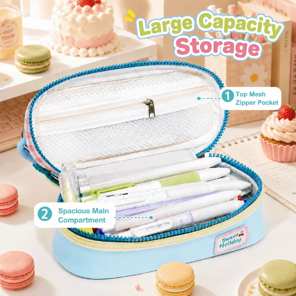 New Large Capacity Pencil Case Visible Dirt-resistant Pencil Box Portable Multiple Layers Stationery Organizer School Supplies
