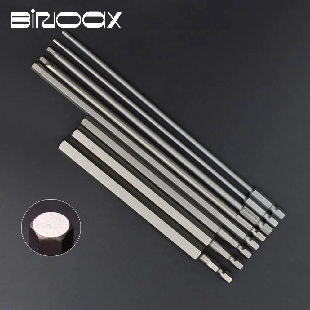 Binoax 10 Peças Hex Cabeça Allen Chave Broca Bits Conjunto 50 100 150 mm Métrica Chave de Fenda Bits Ponta Magnética Hex Chave Soquete Bit