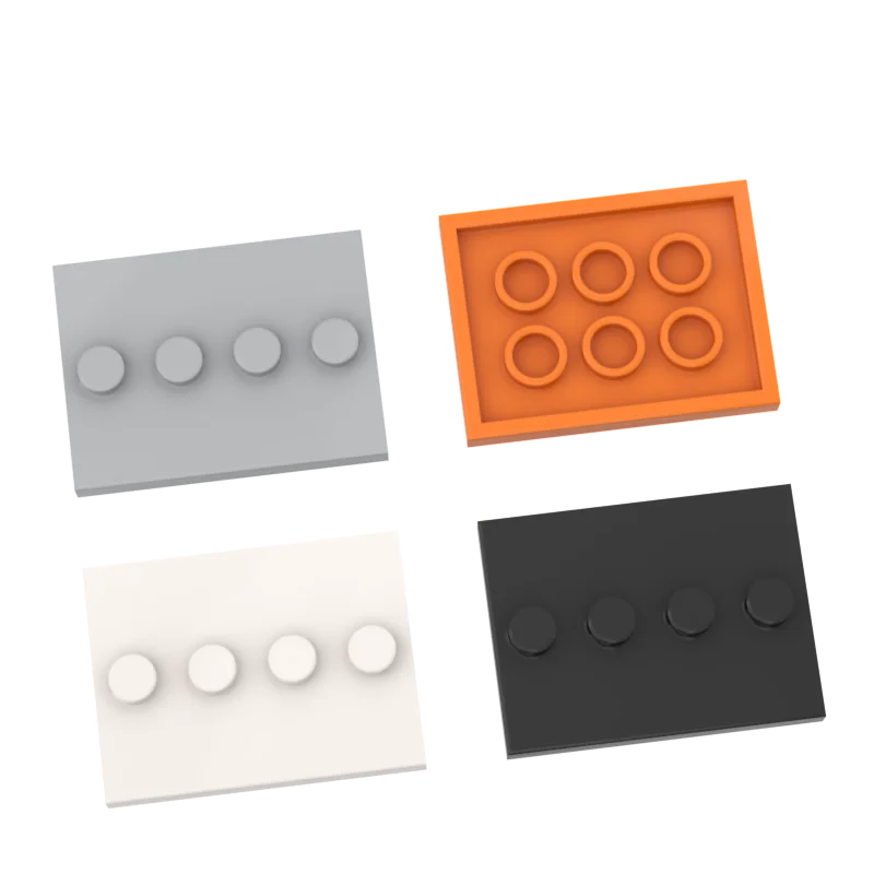 10Pcs MOC Parts 88646 Plate Special 3 x 4 with 1 x 4 Center Studs Compatible Bricks