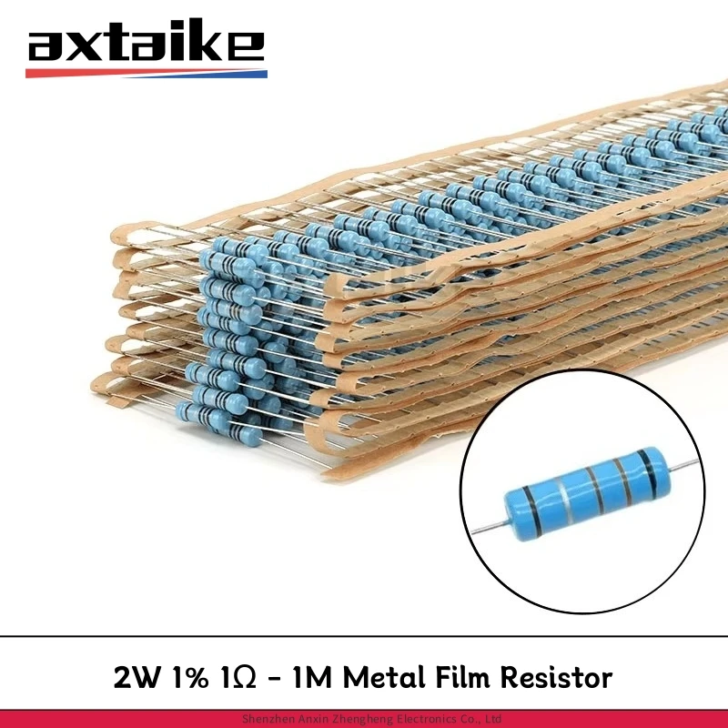 

20PCS 2W 1% 1R - 1M Metal Film Resistor 2R 10R 22R 47R 100R 330R 470R 1K 4.7K 5.1K 6.2K 10K 22K 30K 47K 51K 100K 330Ω 470K Ohm