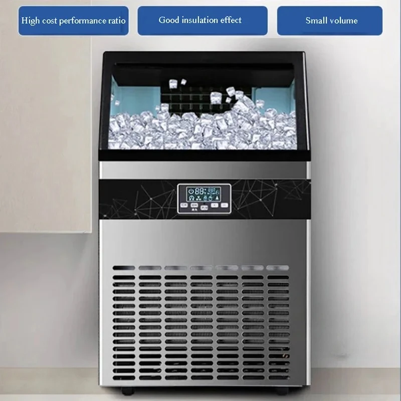 Ice Maker Machine 130LBS/24H with 35LBS Storage Bin, Stainless Steel Undercounter/Freestanding Ice Cube Maker