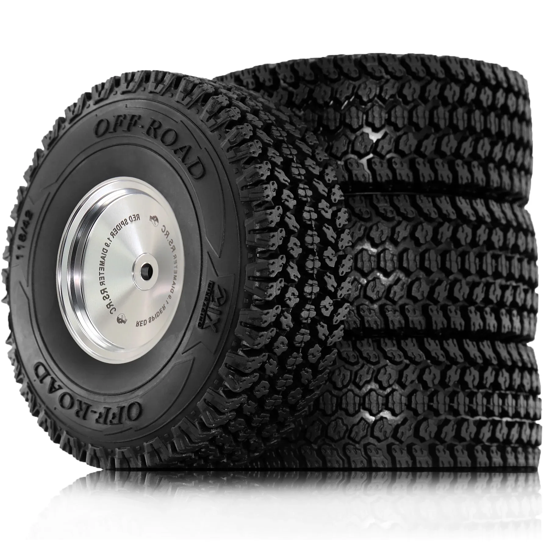 

1.9''Beadlock Wheels and Tires(4PCS) for 1/10 TRX4 TRX6 Axial SCX10 I II III 90046 AXI03007 Redcat GEN7 GEN8 RC4WD D90