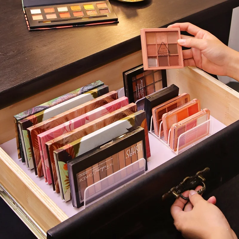 Acrylic compact powder Eye Shadow Tray Storage Rack Blush tray Compartment Colorstorage rack desktop drawer divided makeup shelf