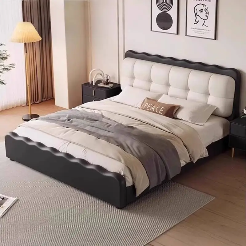 

Black European Double Bed Minimalist Solid Wood Japanese Modern Double Bed Frame Storage Pliable Camas Individuales Furniture