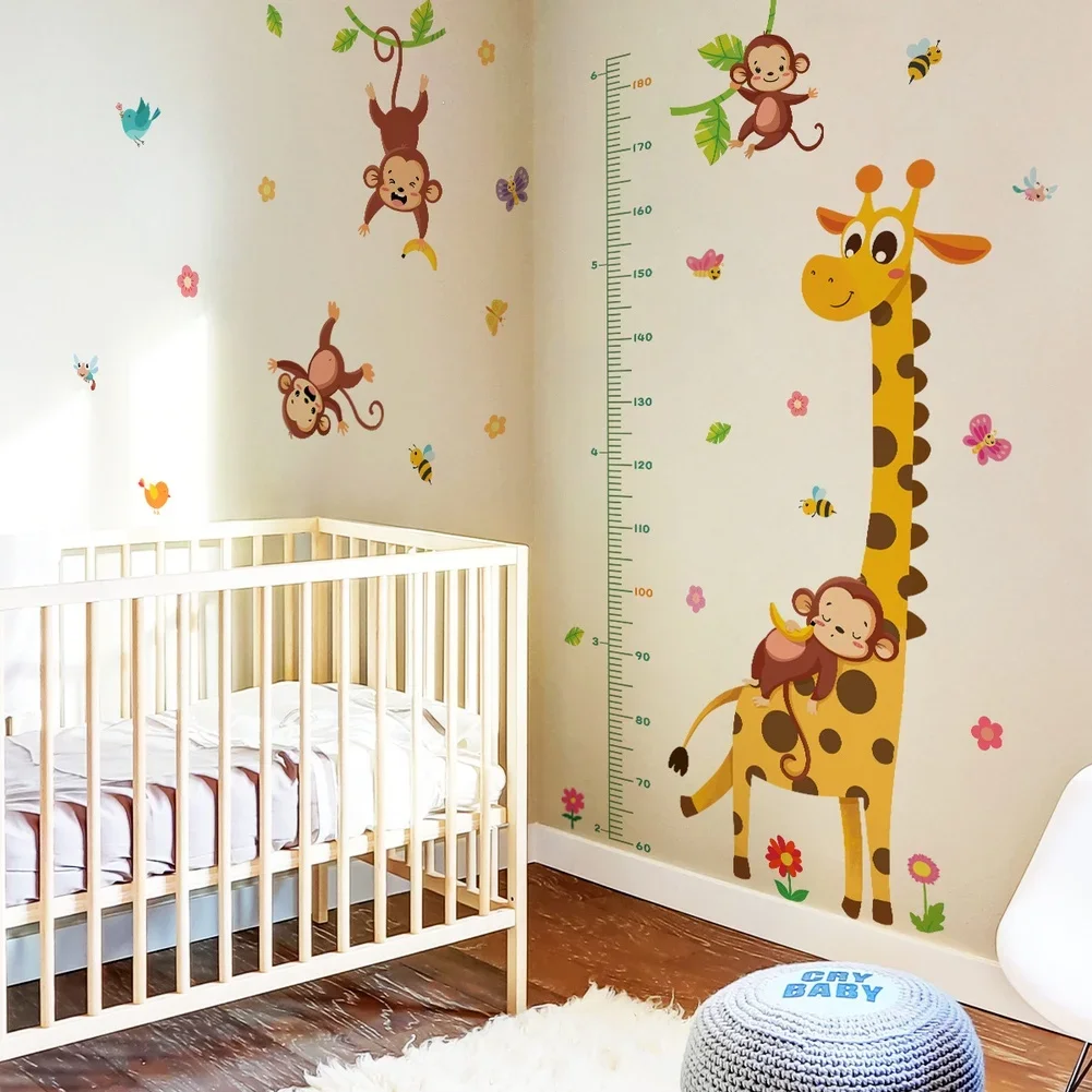 Set Of Decorative Cartoon Animal Wall Decals For Children's Room Nursery Or Living Room Use Simple Installation Process