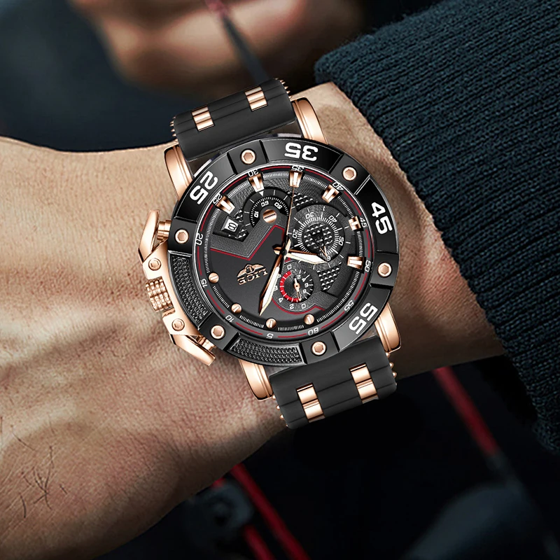 LIGE جديد ساعات رجالي موضة الأعمال ساعة الرجال العسكرية مقاوم للماء ساعة مزدوجة كبيرة للرجال كوارتز كرونوغراف ذكر Reloj Hombre