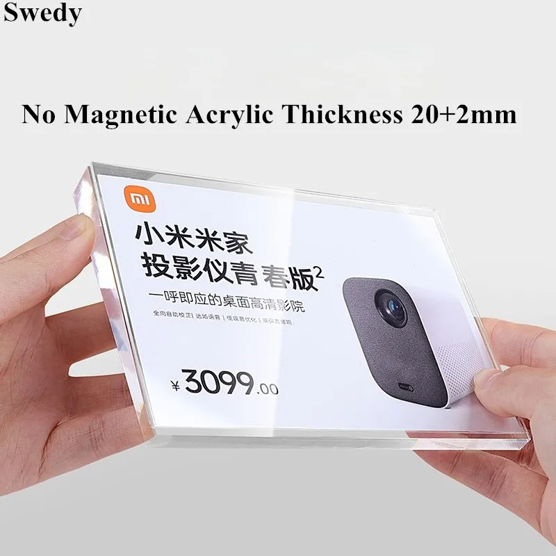 3 PCS A6 100x150mm Slant Table Acrylic Sign Holder Display Stand Phone Price Label Paper Card Tags Photo Picture Poster Frame