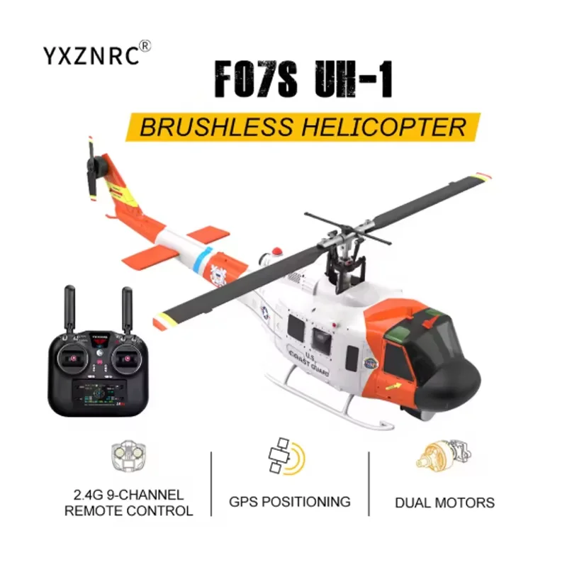 YUXIANG RC Helicopter F07S 2.4G 9CH Gyro GPS Optical Flow Positioning 5.8G Camera Dual Brushless Motor 1/34 Scale RC Aircraft