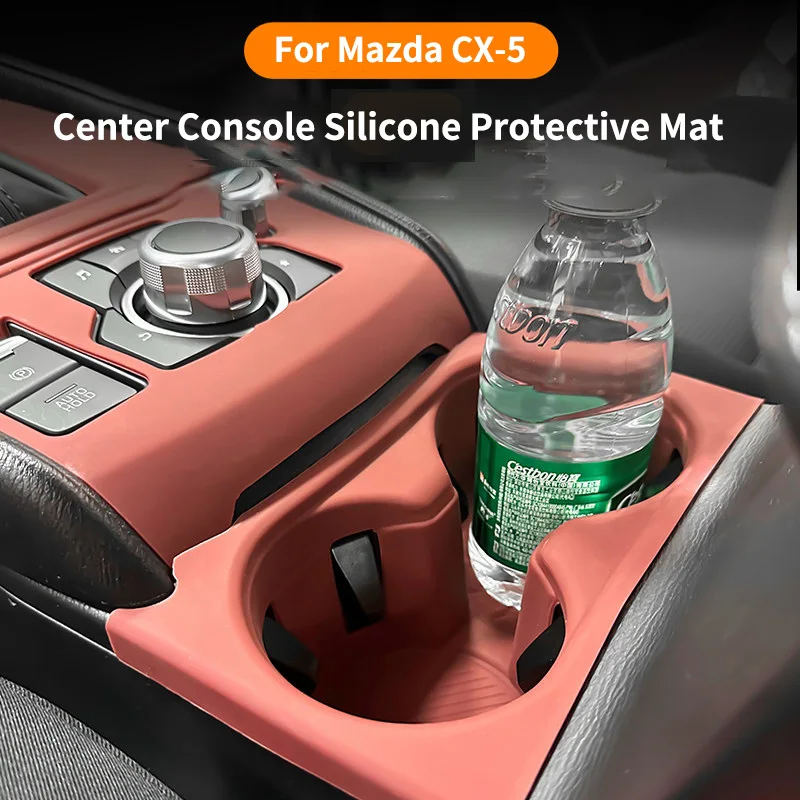 For Mazda CX-5 Car Center Console Protective Mat Silicone Anti‑Slip Water Cup Holder Cover Interior Decoration Accessories