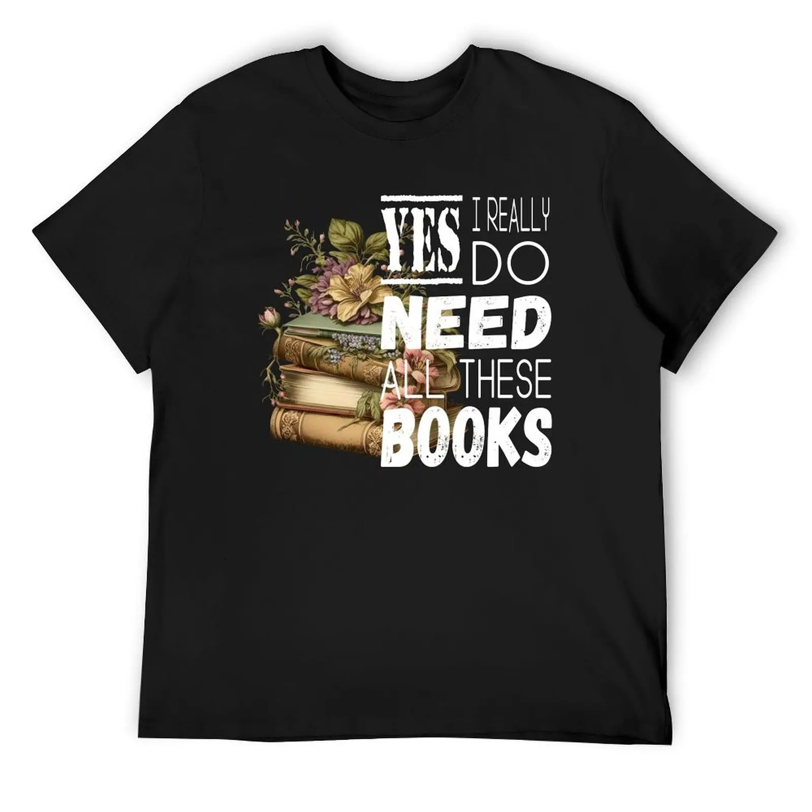 Need Stack of Vintage Books with Flowers T-Shirt summer tops animal prinfor boys heavyweight t shirts for men