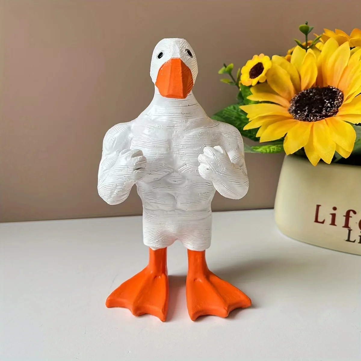 

Muscle Duck Resin Handicraft Ornaments for Home Decoration, Garden and Courtyard Decoration, Potted Plant Ornaments