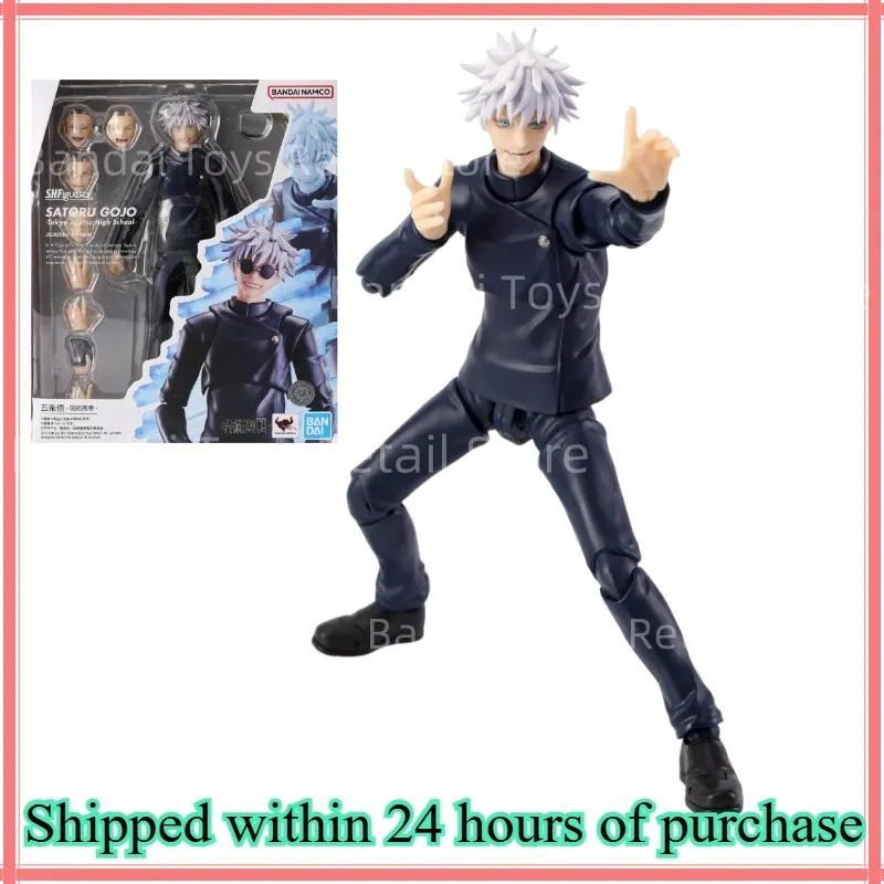 متوفر في المخزون بانداي S.H.Figuarts SHF SATORU GOJO طوكيو Jujutsu المدرسة الثانوية أطقم منمذجة أنيمي عمل مقاتلة الانتهاء نموذج هدية