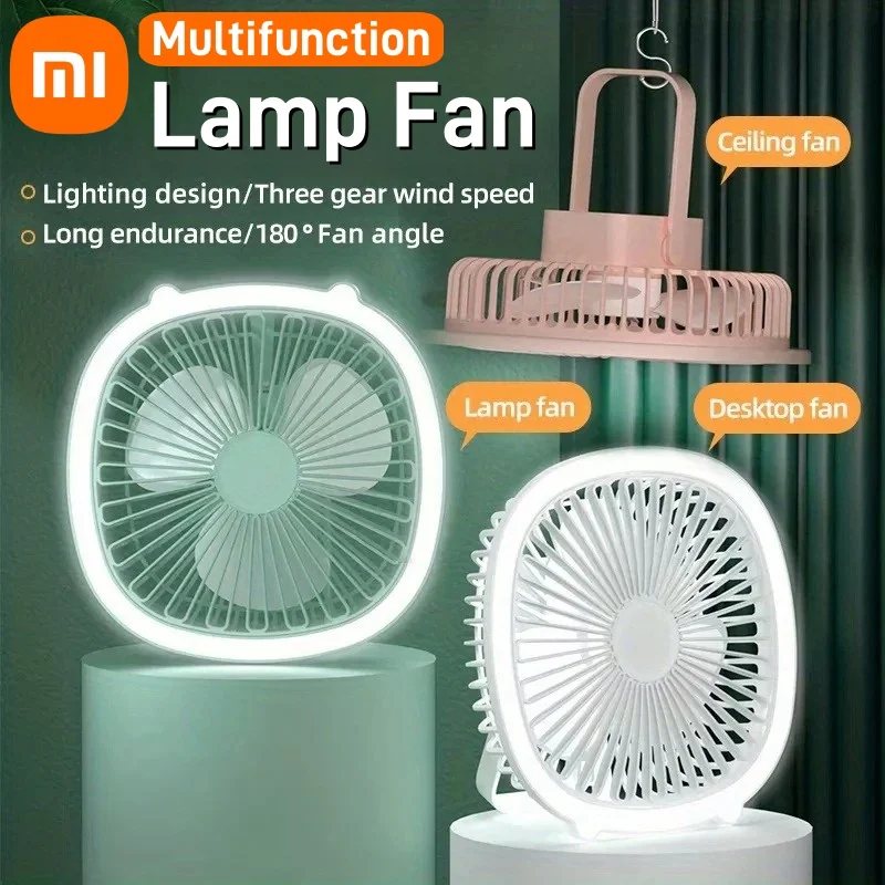 

Xiaomi Fan Portable USB Rechargeable Desktop Luminous Vertical Hanging Fan Silent Adjustable Wind Speed Hanging Fan Office