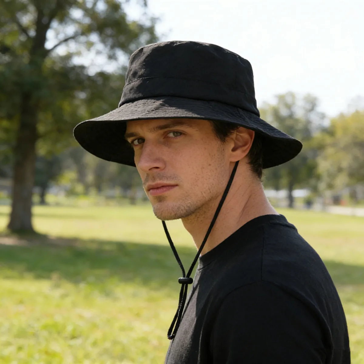 Foldable Outdoor Cargo Bucket Hat for Men and Women, Summer Thin Quick-Dry Sun Hat with Wind String, Ideal for Hiking & Fishing
