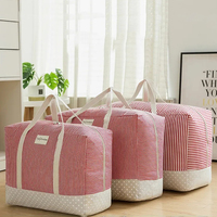 Thickened Cotton Linen Quilt Clothing Storage Bag Washable Organizer Bag Soft Storage Box Large Moving Luggage Packing Bag