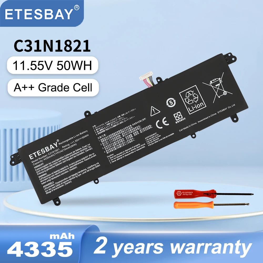 

ETESBAY C31N1821 Laptop Battery For ASUS ZenBook S13 UX392 UX392FA UX392FN UX392FN-XS71 Series Notebook 0B200-03210100 50WH