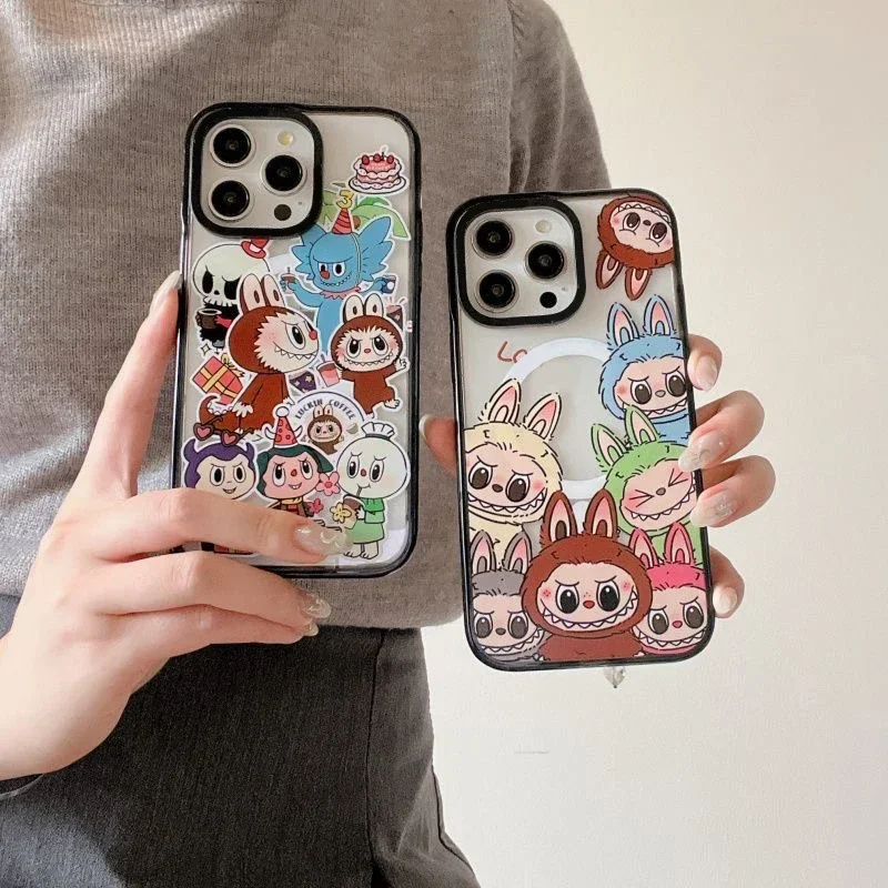 

Cartoon Doll Acrylic Black Border Phone Case Cover for IPhone 11 12 13 14 15 16 Pro Max Case