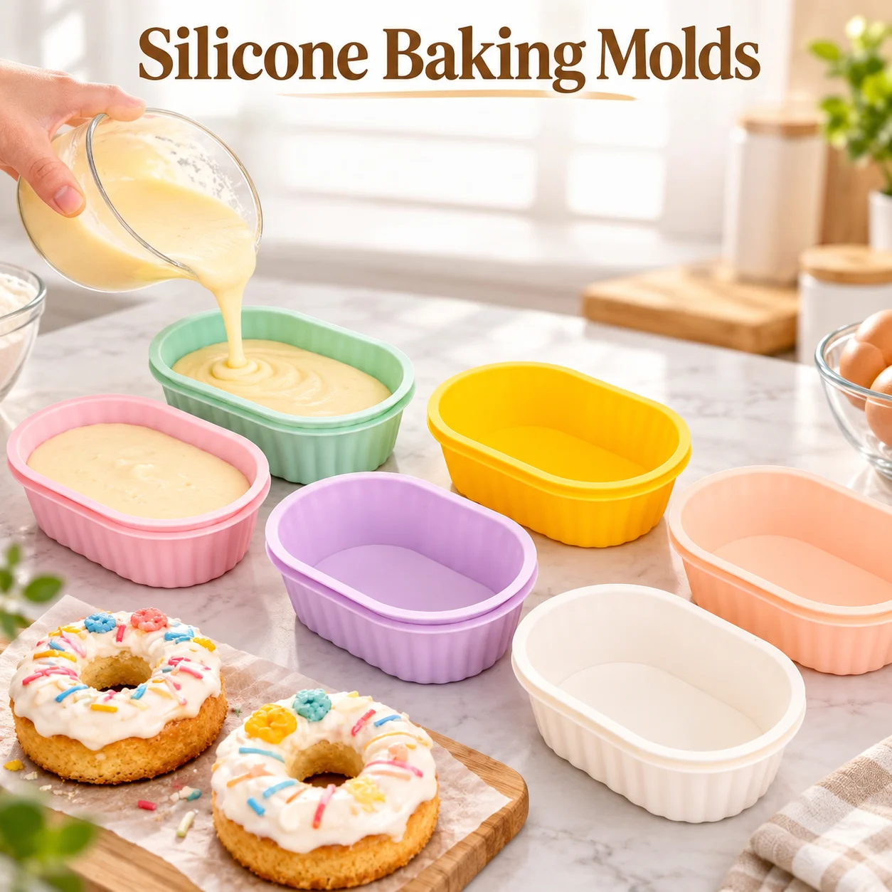 5 Pcs Silicone Cake Molds Cup Dessert Pudding Muffin Cooking Cups Kitchen Cooking Bakeware Maker DIY Cake Decorating Tools