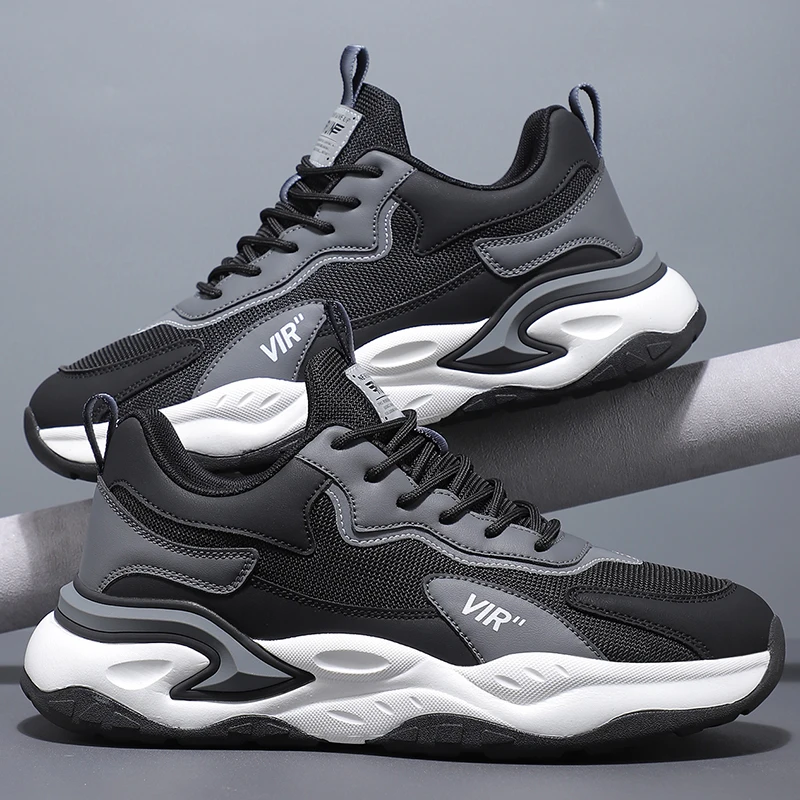 

Весенне-летние новые повседневные мужские кроссовки с дышащей сеткой, повседневная спортивная обувь для бега, противоскользящая спортивная обувь на шнуровке