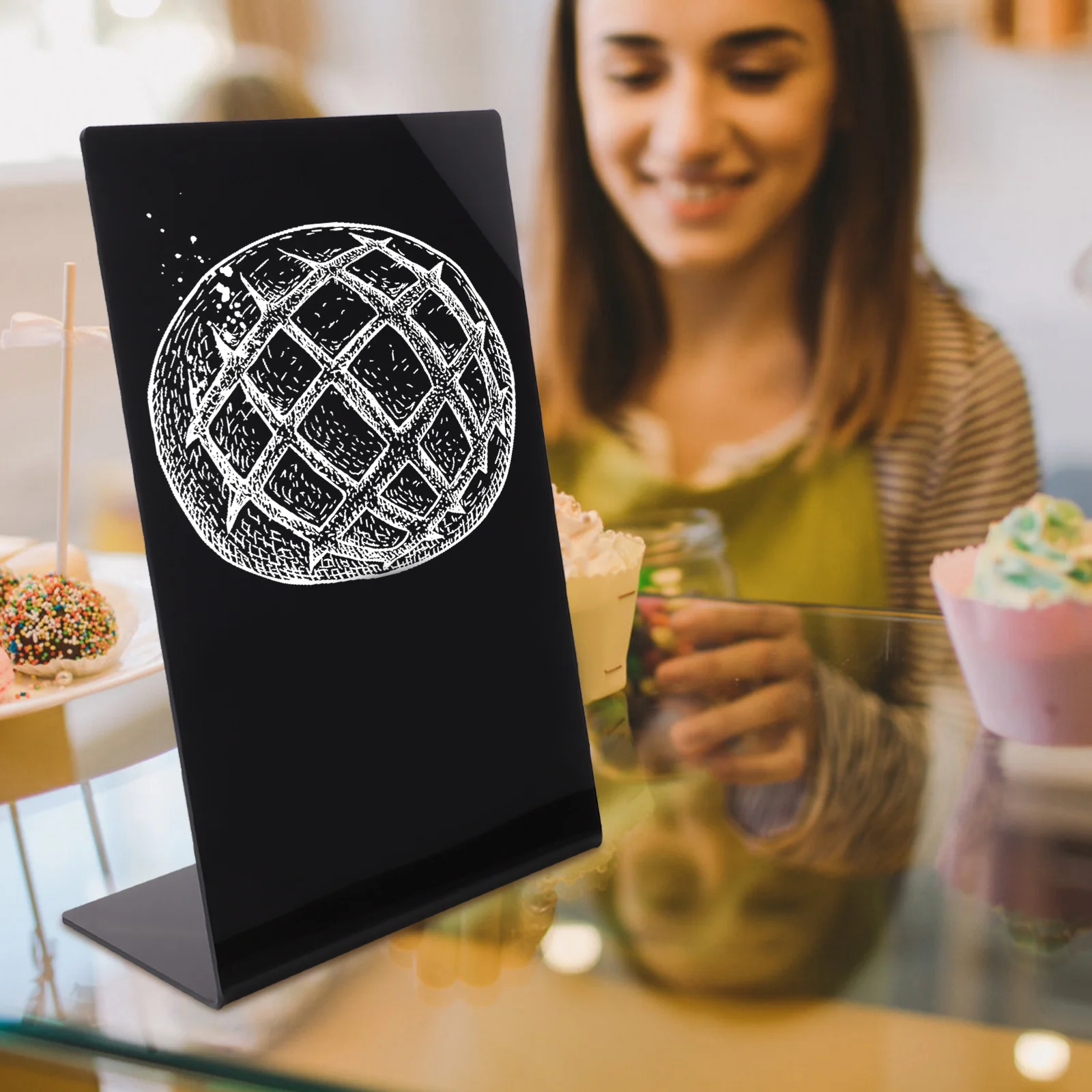 Rectangle Erasable Chalkboard Small Writing Pad for Home Office Cafe Menu Display Menu Board for Kitchen Erasable Chalkboard