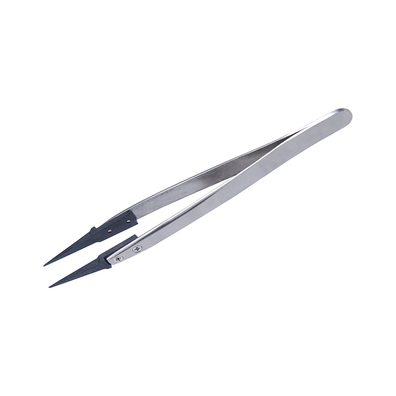 Handle Stainless Tweezers Antistatic Plastic For Watch Hands Installation Work