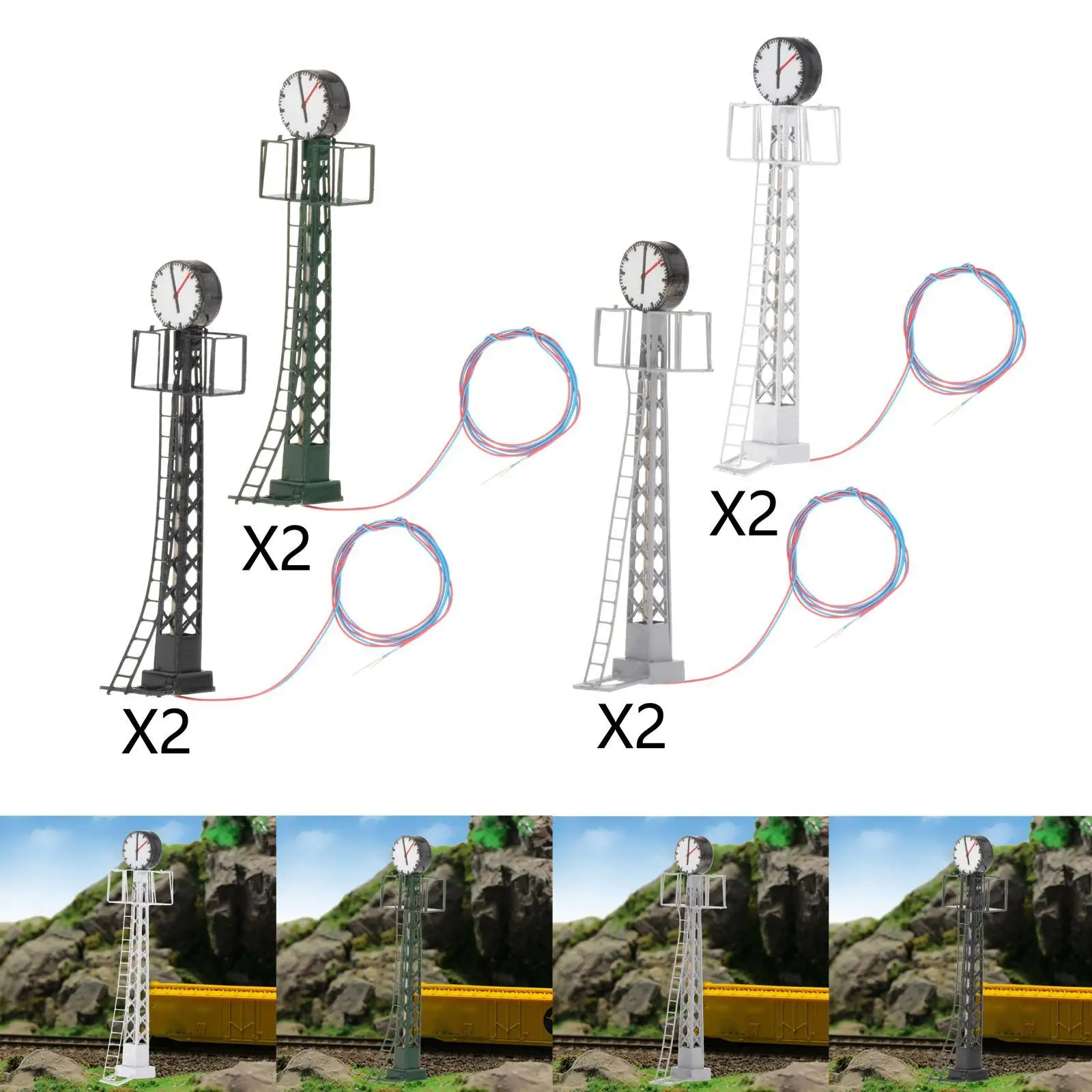 2-delige modelspoorverlichting, led-formaatlamp, lichtindeling Lattice Mast Light