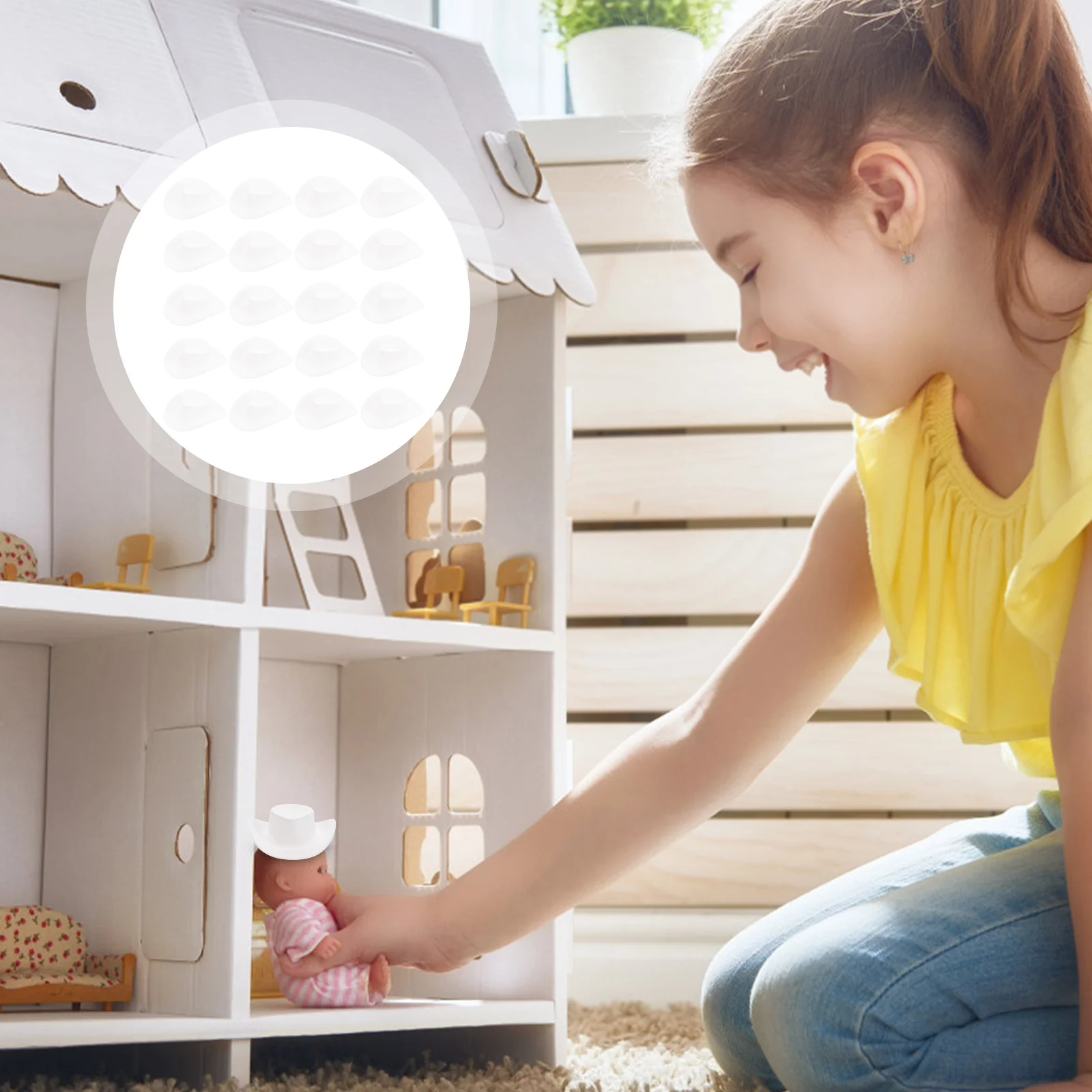 20Pcs Miniature Hats Delicate Colors Pretend Play Craft Supplies Long Lasting Decor Mini Hat Model Hat Model Pretend Play Toy