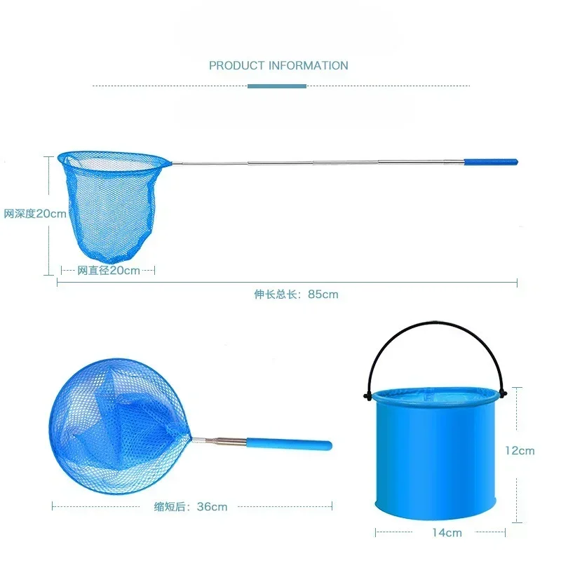 Retractable Fishing Net Insect Butterfly Dragonfly Net Outdoor Portable Fishing Net Children Fun Game Fishing Toys