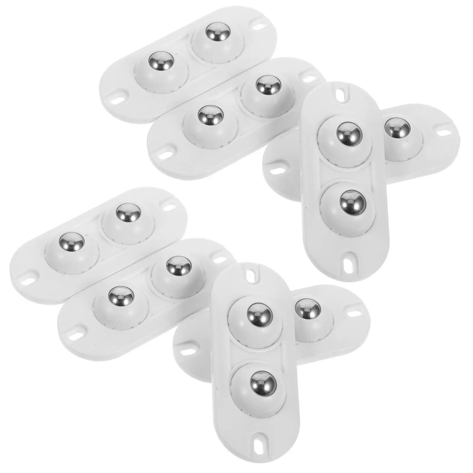 

8pcs Bearings Wheels Self Adhesive Furniture Casters White Black 8 Each Heavy Duty Silent Mini Swivel Caster