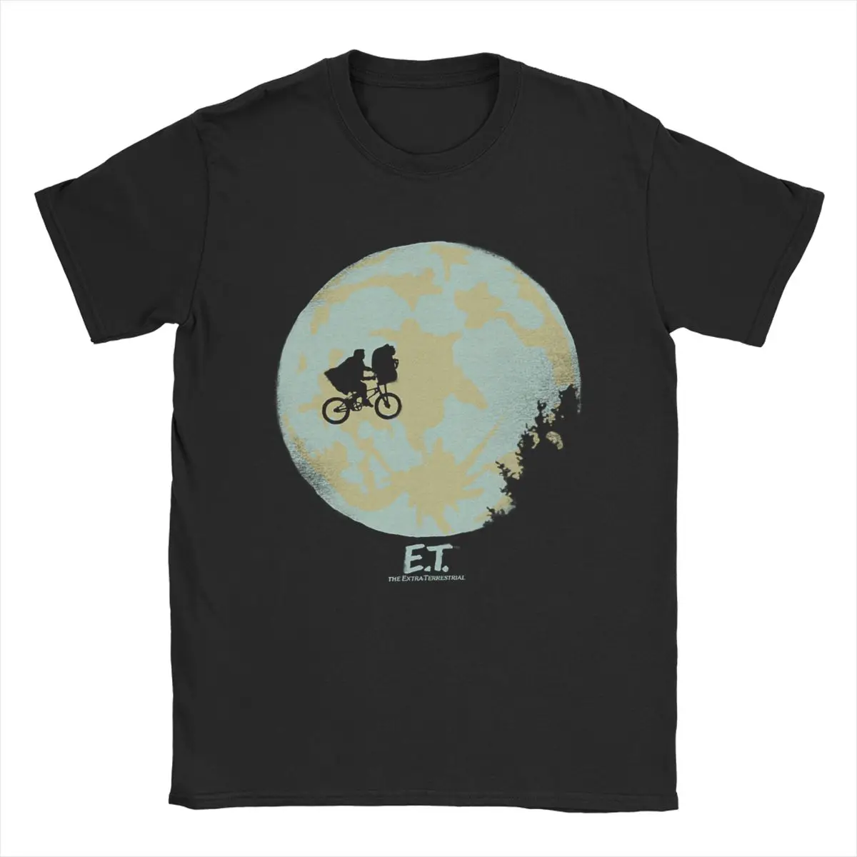 Vintage Et In The Moon T-Shirts Men Round Neck Pure Cotton T Shirt Short Sleeve Tees Graphic Printed Clothes