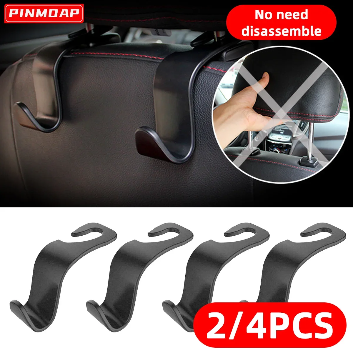 Car Hidden Seat Hook Multi-Purpose Carbon Fiber Texture Car Seat Back Creative Multi-function On-Board Hooks