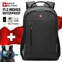 SWISS MILITARY 17 Inch Laptop Backpack Waterproof Large Capacity Fashion Business Backpack Men's School Backpack Office Backpack