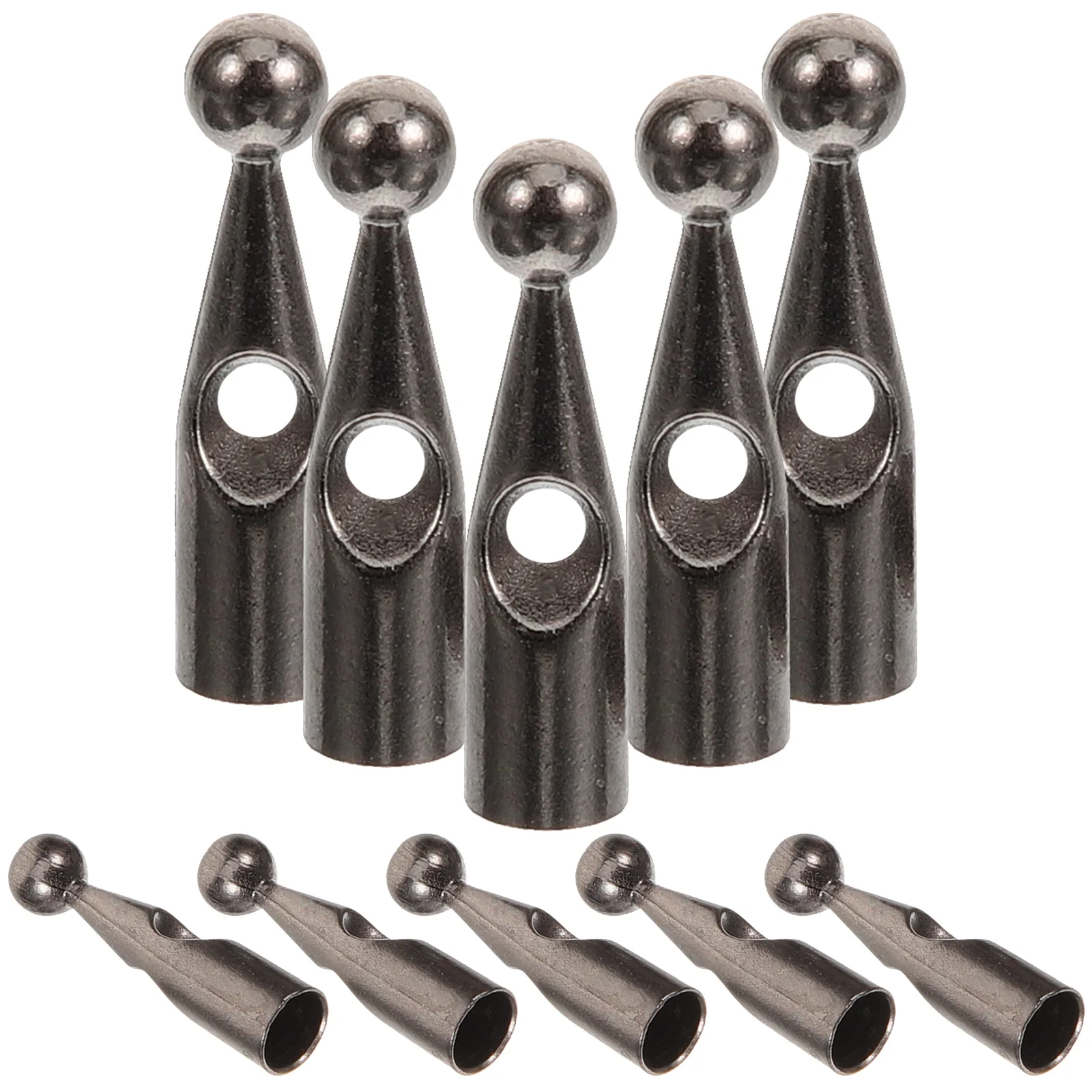 

10 Pcs Umbrella Accessories Tail Beads for Folding Repairing Supplies Replacement Bone Covers Black