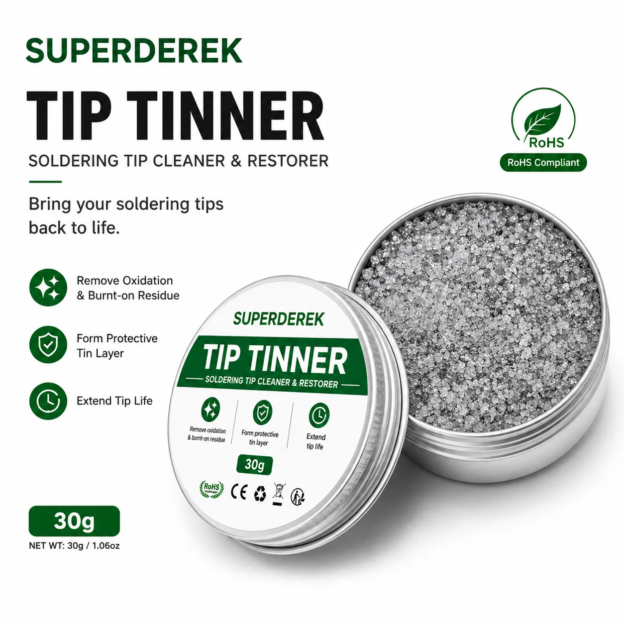 Soldering Tip Tinner Cleaner Lead Free Oxidation Cleaning Paste Non-stick Tin Solder Cream Clean Soldering Iron Tip Refresher