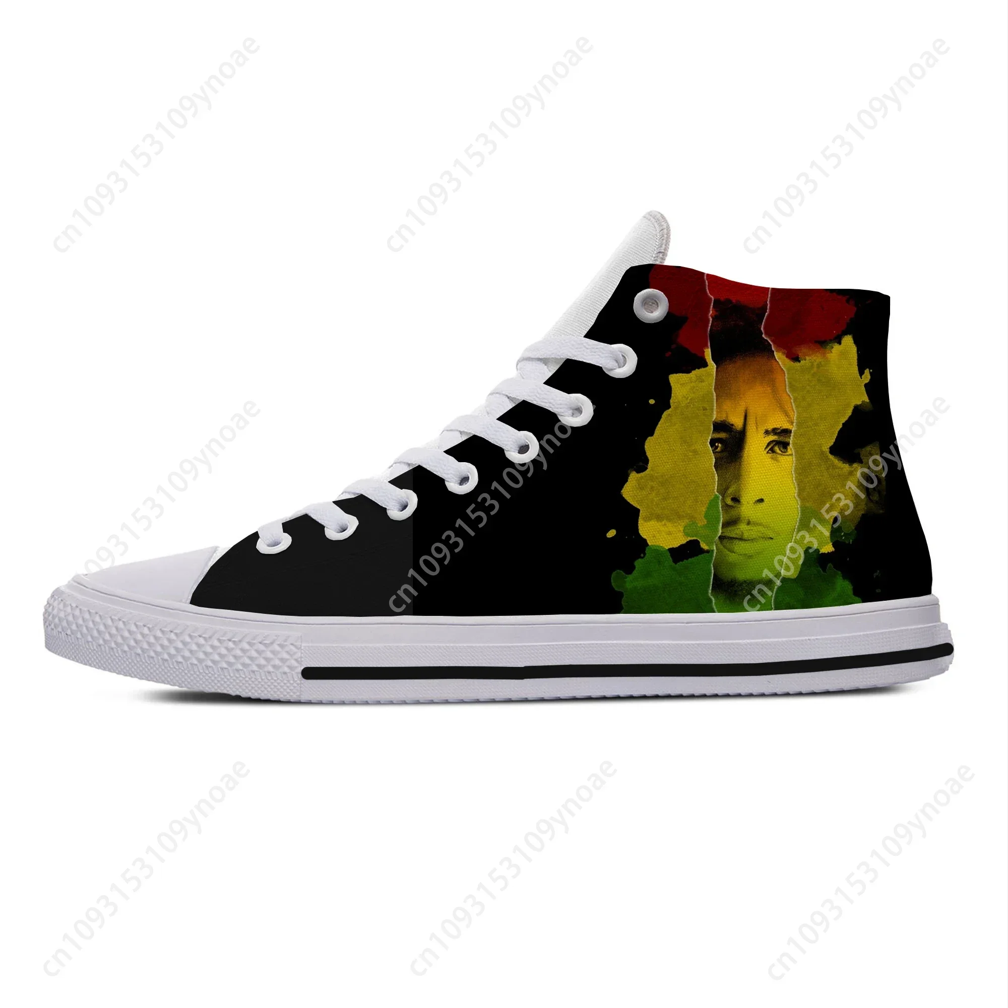 Hot Custom Legend Bob Marley Reggae Music Novelty Design Lightweight High Top Canvas Shoes Men Women Casual Breathable Sneakers