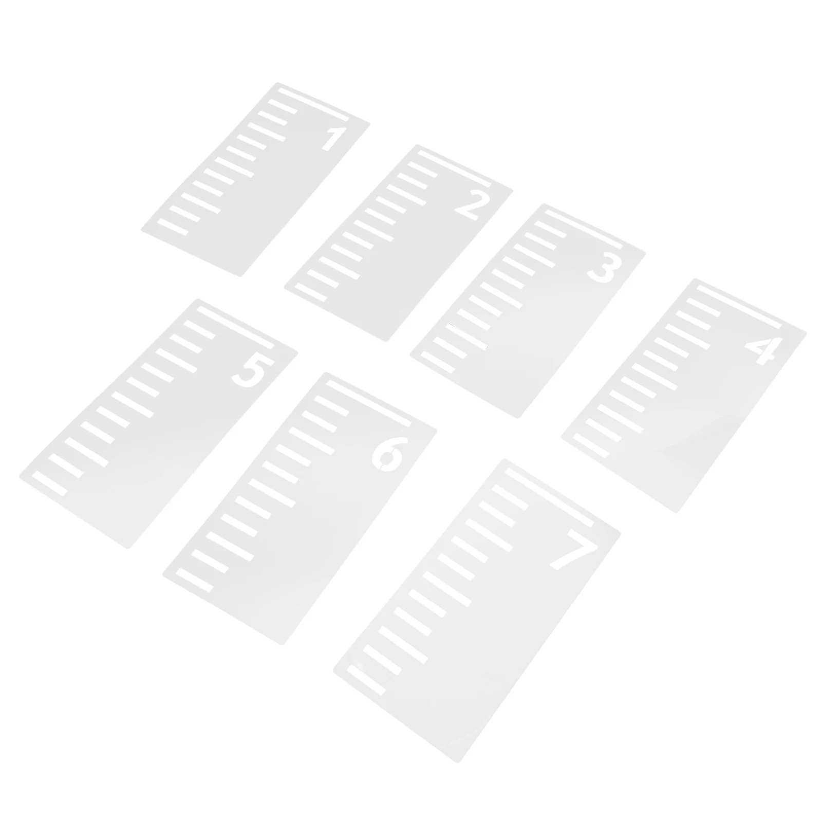 7pcs s Height Ruler Template Wall Decor Stencil Growth Chart Measuring Flexible Washable Reusable PET Material