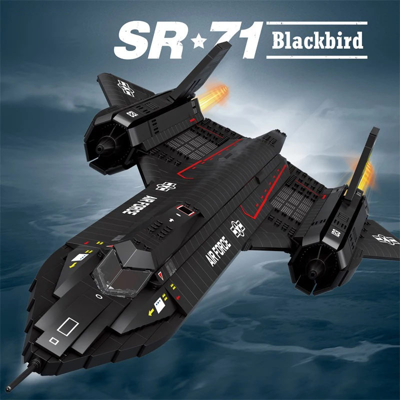 SR-71 Blackbird vadászgép építőkockák légierő felderítő repülőgép repülőgép modell téglák gyűjtemény bemutató gyerekjátékok ajándékok