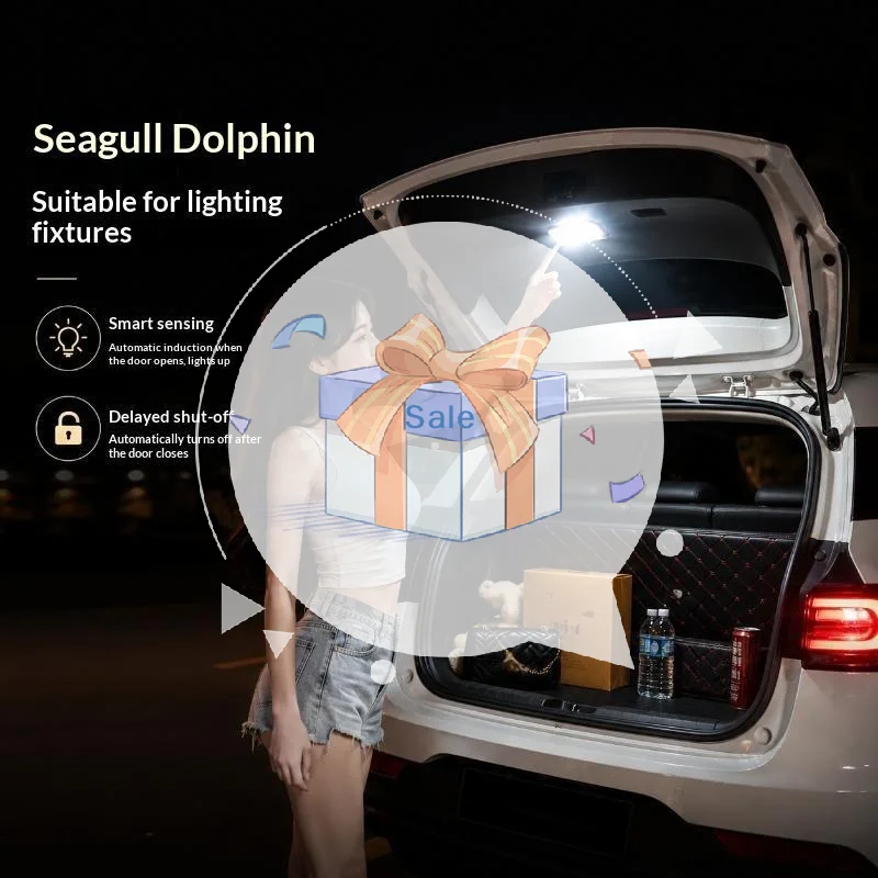 Universal Auto Trunk LED Light Automatic Sensor No Wiring Tailgate Lamp High Brightness Interior Car Lighting