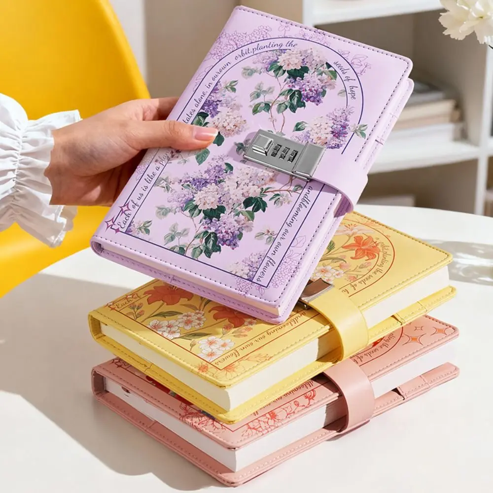 Secure Lock Design Password Lock Notebook Stylish Delicate Simple Elegant Appearance A5 Notebook Compact Size