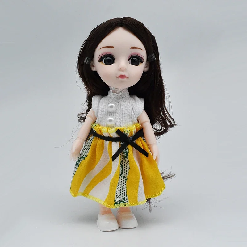 1/12 ตุ๊กตาBJD Joint Movableจําลองตุ๊กตาตัวเลข 16 ซม.Bodyชุดกระโปรงรองเท้าเด็กเล่นของเล่นสาวของขวัญ