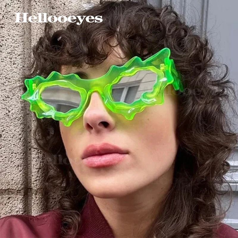 New Y2K Punk Cat Eye Sunglasses Women Men Luxury Brand Retro Irregularity Goggle Sun Glasses For Ladies Steampunk Eyewear Shades