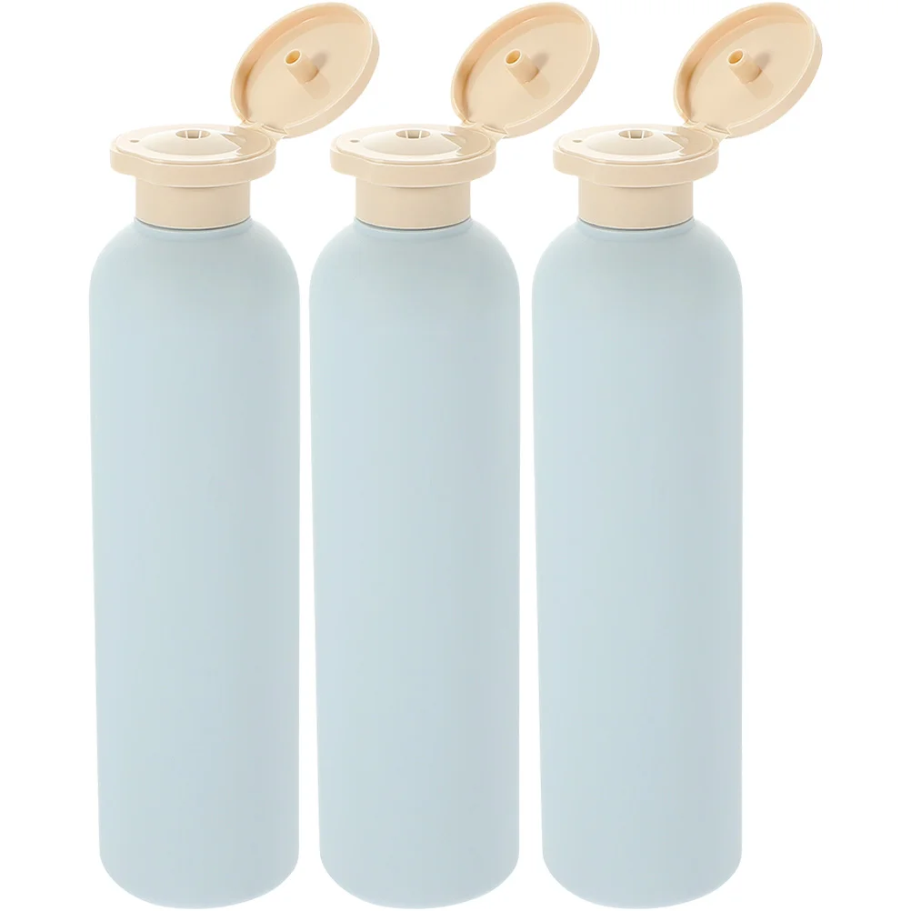 

3 Pcs Light Blue Flip-top Lotion Bottle 260ml Shower Gel Shampoo Refillable and Conditioner Bottles Dispenser Travel Leak Proof