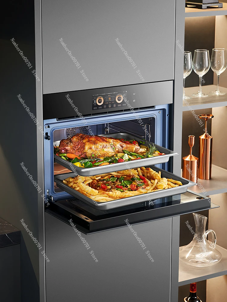 

Steaming oven all-in-one machine embedded with embedded color screen Household steaming, baking, frying and stewing four-in-one