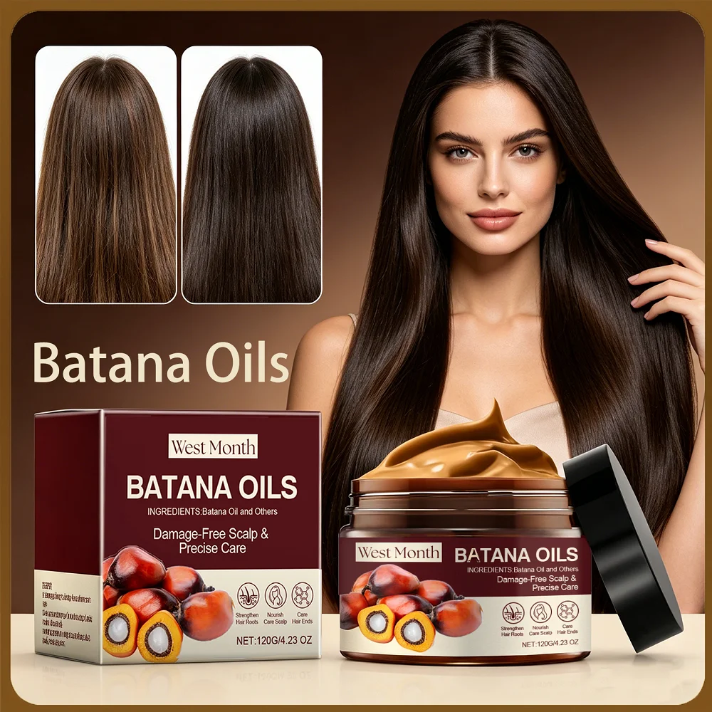 

West&Month 120g Batana Oil Hair Nourishing Mask Deeply Nourish Repair Damaged Skin Boost Gloss Smooth Hair Oil Control Hair Mask