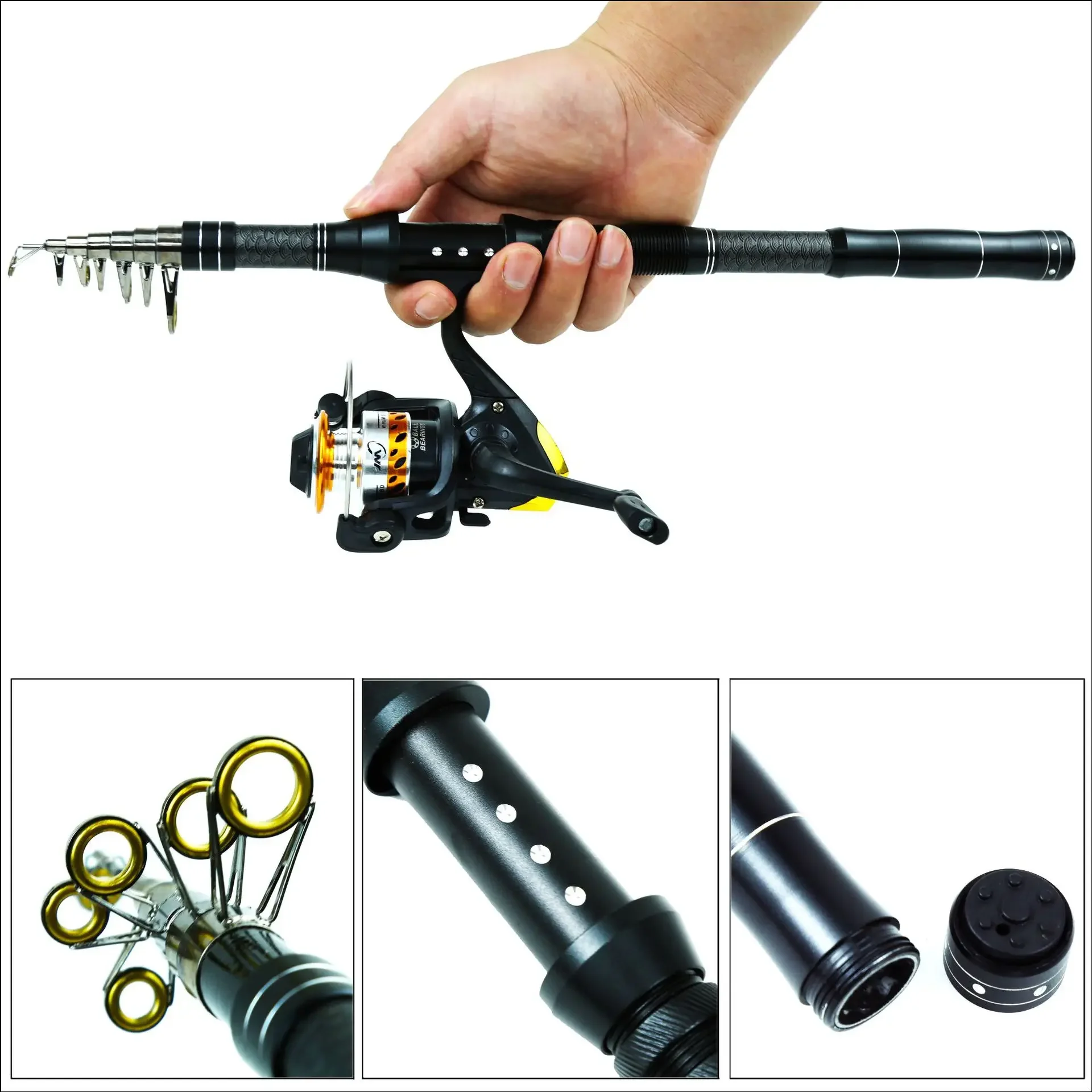

Luya Fishing Rod Kit Complete Set Portable Fishing Gear with Rod Wheel Set Mino Bait Line Included Sporting Goods Accessories