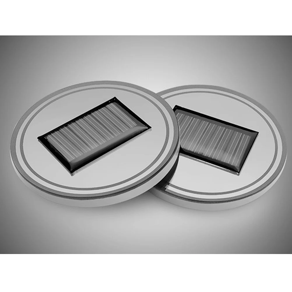 

2 PCS Glowing Water Coaster Cup Pad Car Holder Solar LED Lights for Mat Mug Coasters Cars