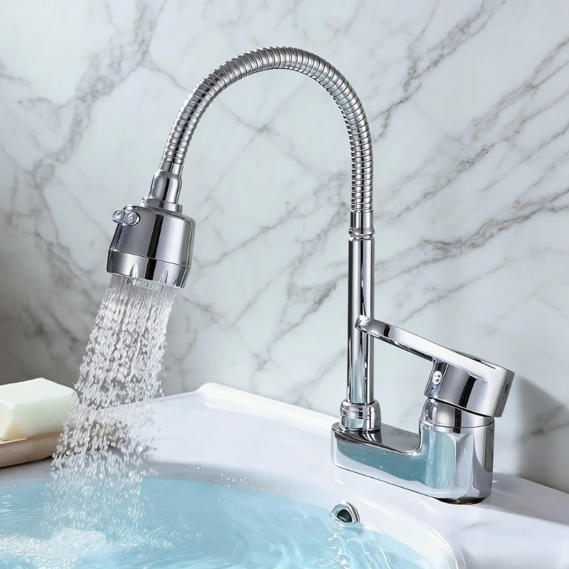 

2 Modes Spray Sink Faucet Flexible 360° Rotation Kitchen Faucet Zinc Alloy Cold and Hot Water Tap Bathroom Faucets Accessories