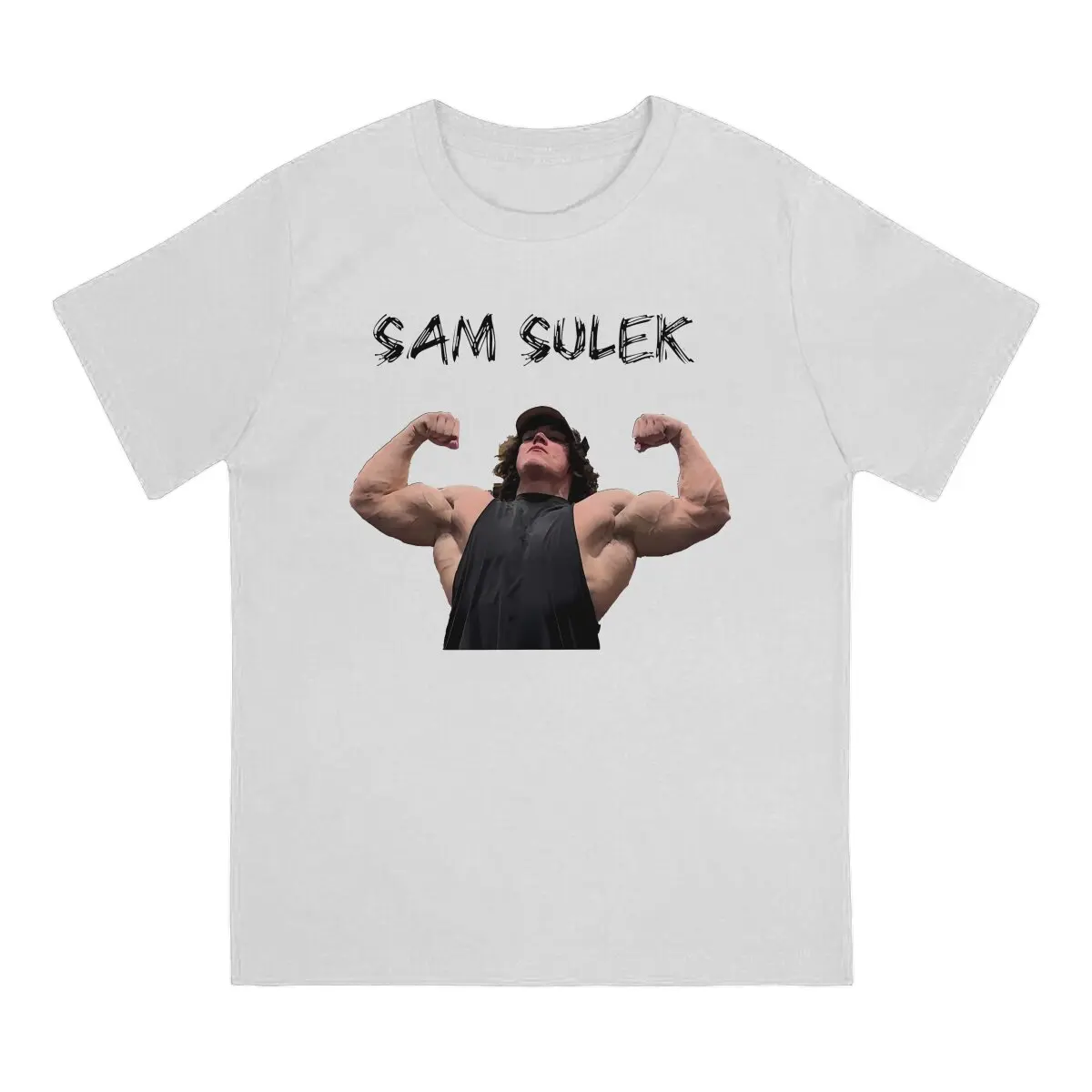 Sam Sulek TShirt for Men Muscle Humor Casual Tee T Shirt Novelty Trendy Loose